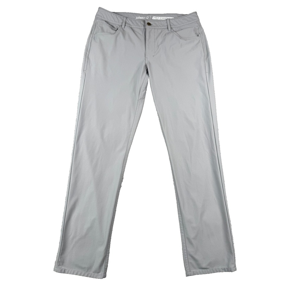 Johnnie-O Men's Pants Size 35x32 Gray Prep-Formance Stretch Golf